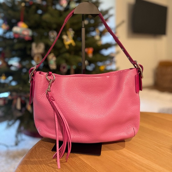 Coach Vibrant Pink Leather Shoulder Bag - Picture 3 of 16